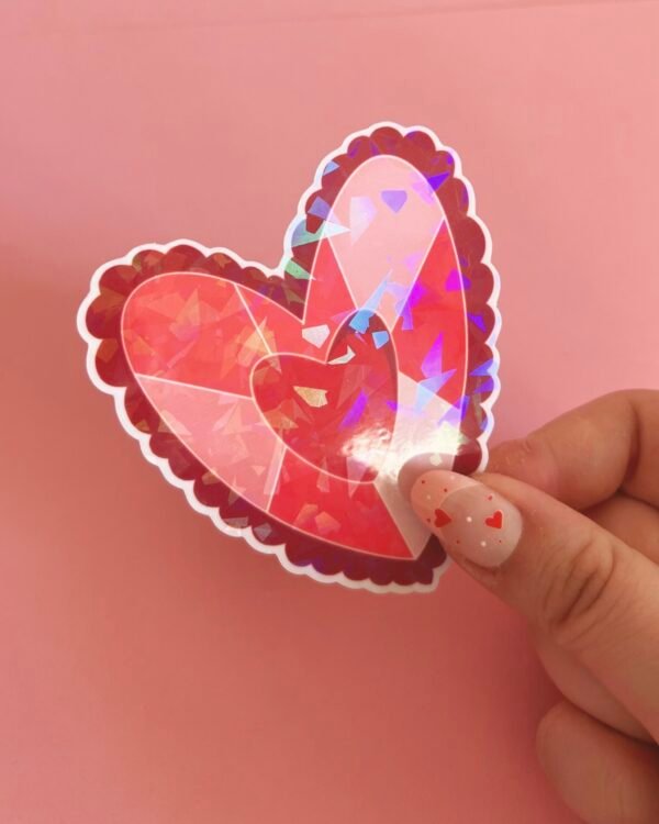 Glass Heart Holographic Sticker
