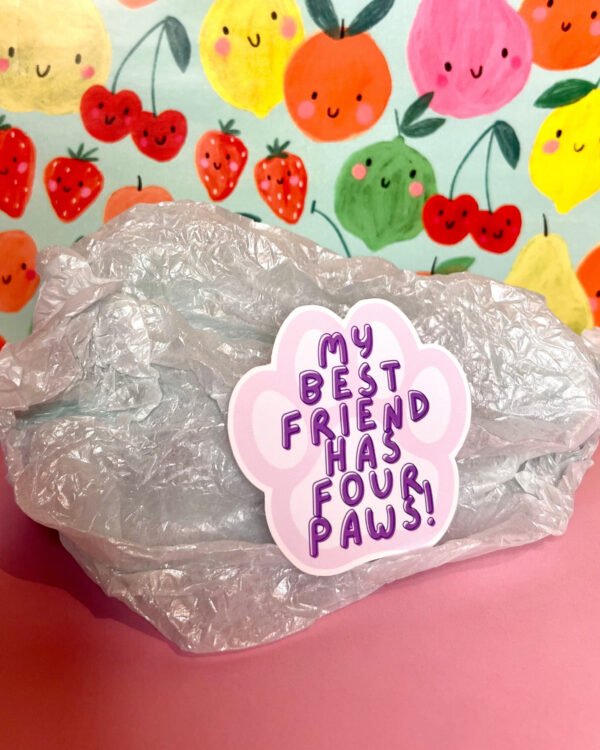 My Best Friend Has Four Paws Glossy Sticker