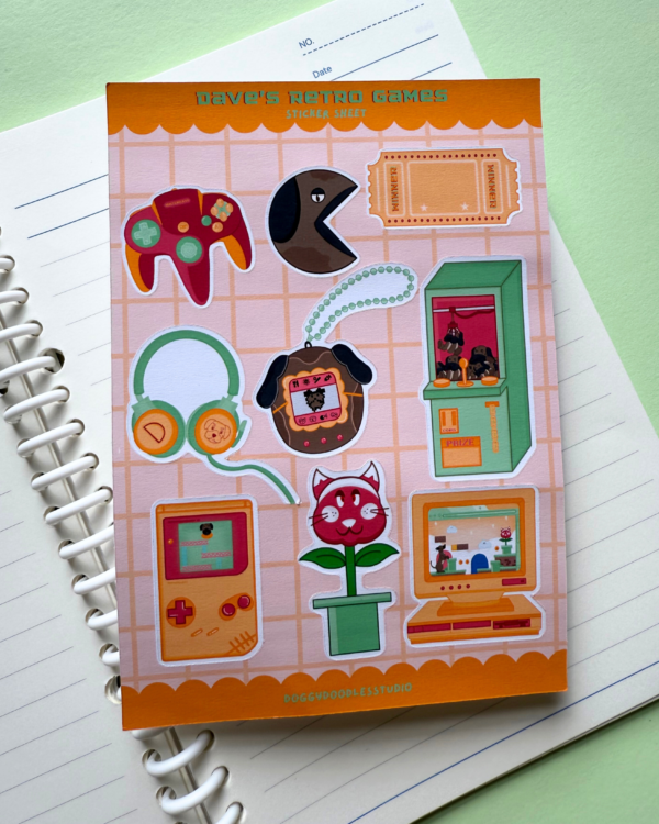 Dave’s Retro Games Sticker Sheet - Image 2