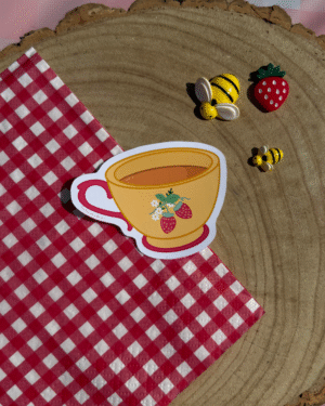 Buzz Berry Tea Cup Matte Sticker