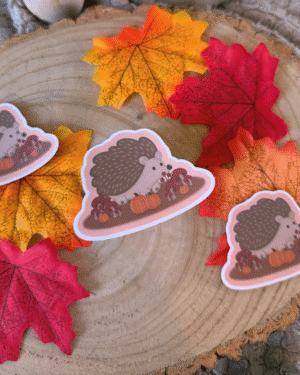 Happy Hedgehog Waterproof Sticker