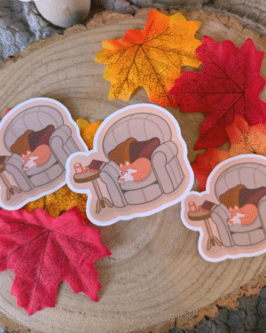 Sleepy Fox Waterproof Sticker