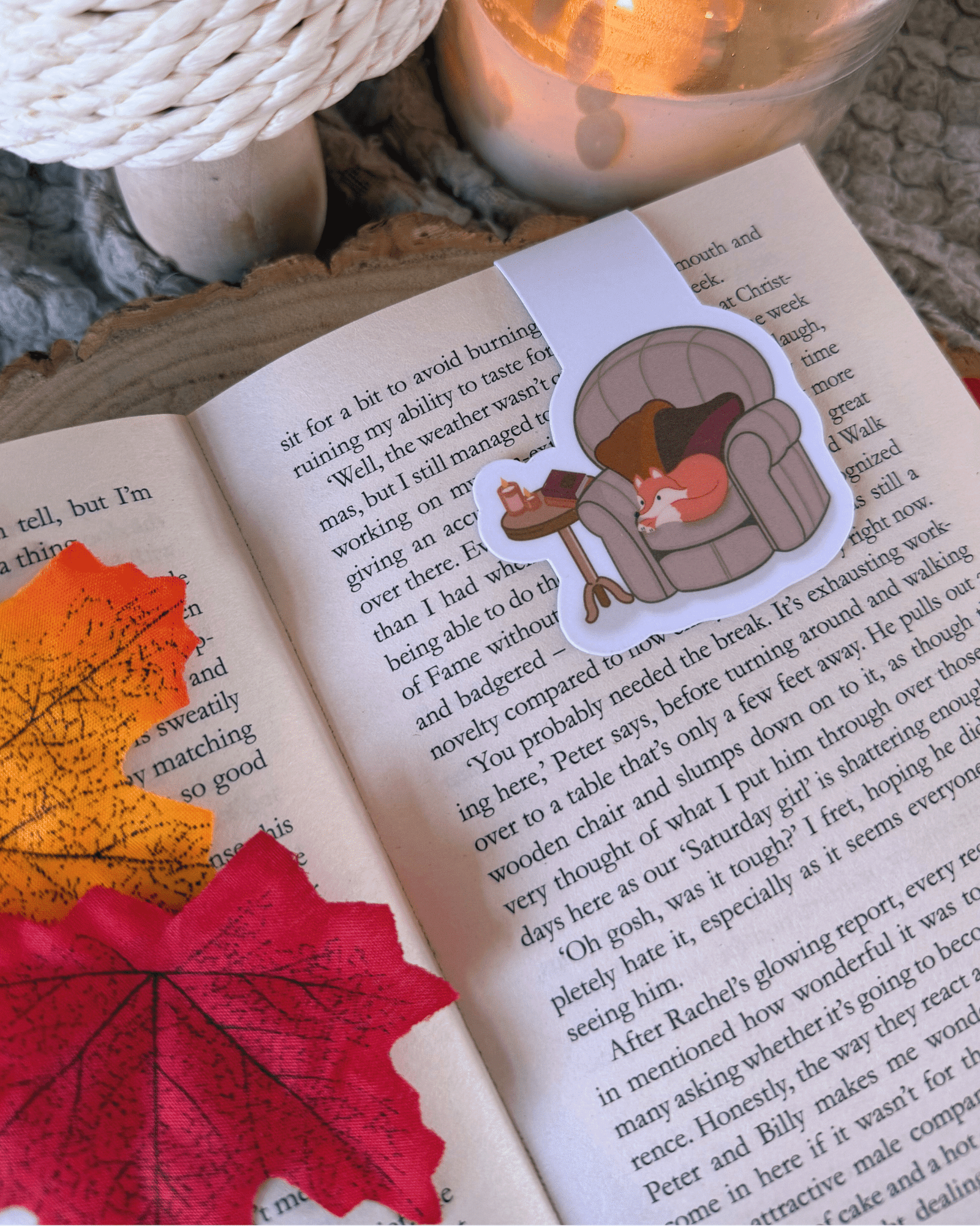 Sleepy Fox Magnetic Bookmark