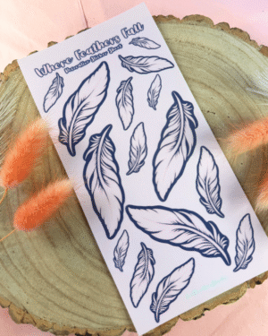 Where Feathers Fall (Pink) Decorative Sticker Sheet